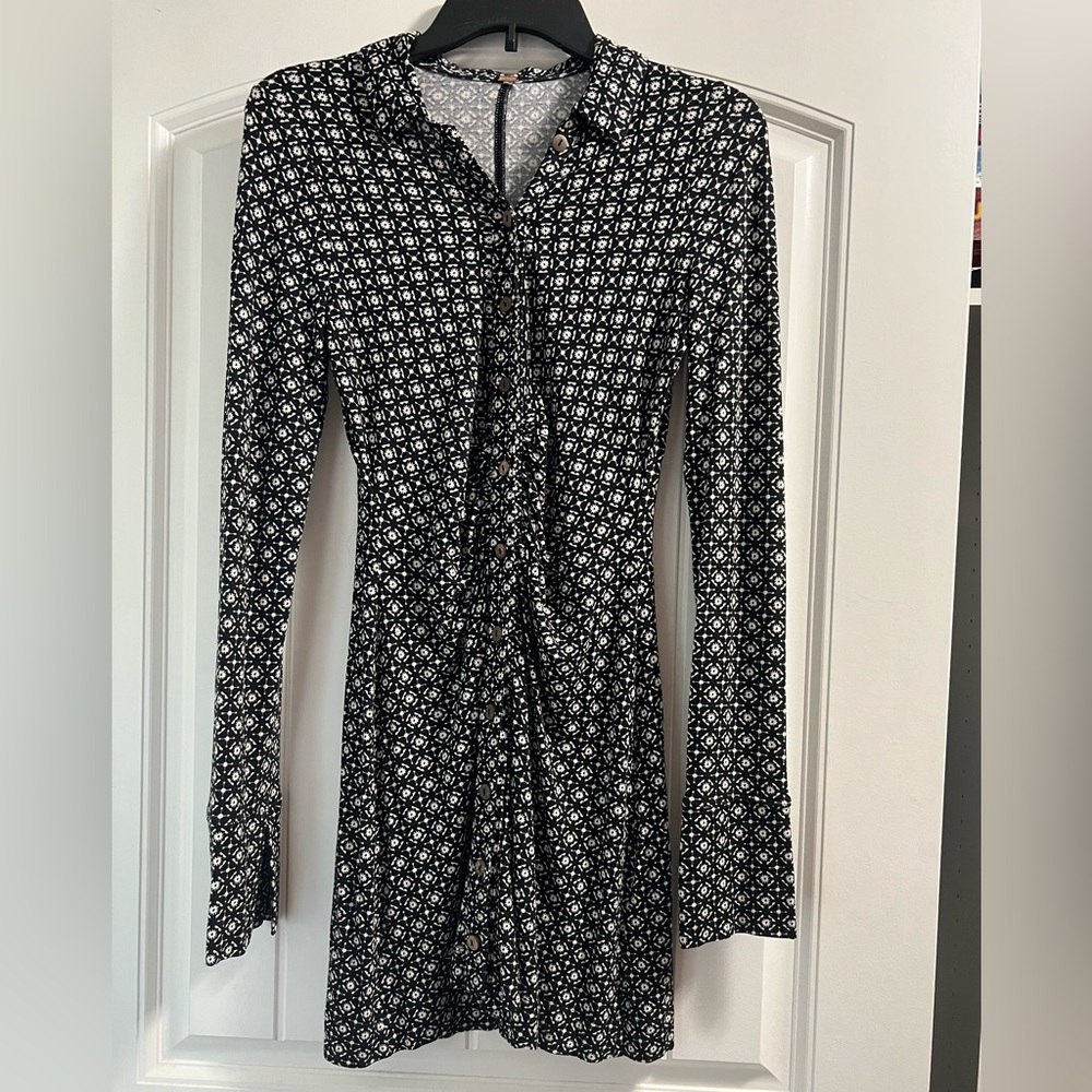Free People Button Up Tunic Mini Dress